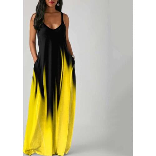 Summer Loose Dress Women Sexy Sleeveless Strap Long Maxi Evening Party Elegant Dress Sundress Plus Size Pullover Long Dresses A2