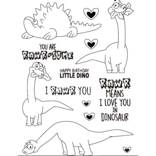 Ltalian/dinosaur Transparent Clear Silicone Stamp/Seal for DIY scrapbooking/photo album Decorative clear stamp A938