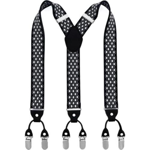 Fashion Suspenders 6 Clips Braces Mens suspenders Trousers Strap Father/Husbands Gift