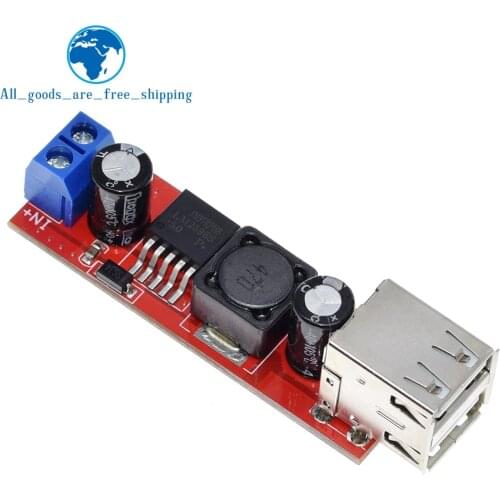 TZT DC 6V-40V To 5V 3A Double USB Charge DC-DC Step-down Converter Module For Vehicle Charger LM2596 Dual USB