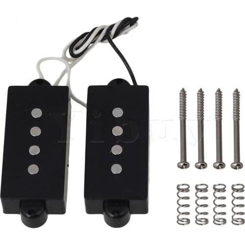 Yibuy 4 String Black Noiseless Pickup Set For PB Bass Guitar Set Bridge & Neck