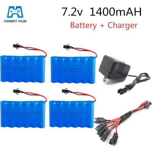 2/3/4PCS 7.2v 1400mah ni-cd Battery 7.2v AA battery nicd batteries pack rechargeable for RC boat model car electric toys tank