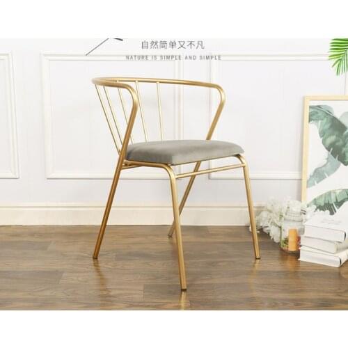 Nordic iron back armchair modern simple net red gold home make-up chair restaurant leisure coffee shop