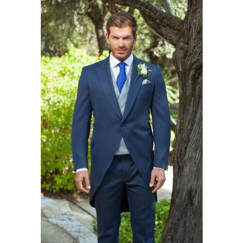 Latest Coat Pant Designs Navy Blue Wedding Suits for Men Jacket Groom Tuxedo Skinny 3 Piece Style Suit Custom Prom Blazer Ternos