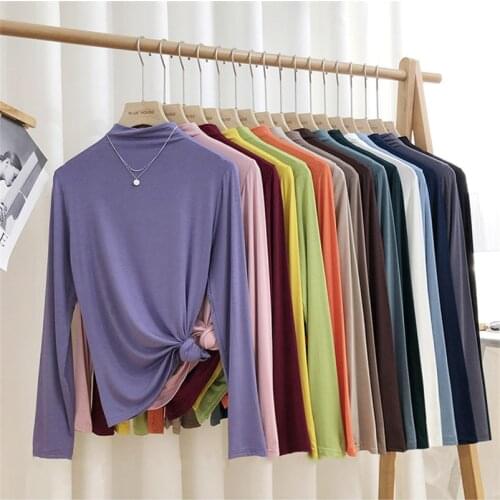 Autumn Women Fashion Causal T Shirt Solid Loose Casual Long Sleeve Top Ladies Soft Tshirt Female Plus Size 6XL 7XL 8XL 11 Color