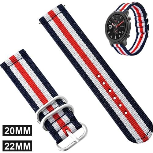Switch Tightener Color Canvas Strap Band For Huami Watch Amazfit GTR 42MM/47MM Version Universal Strap Smart Accessories