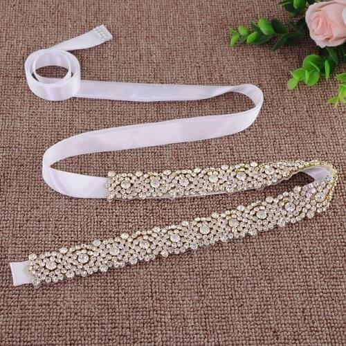 Bridal Belt Sash Boutique Rhinestone Pearl Beading Waistbands for Bridal Wedding Dress Crystal Belt Bow With Satin Ribbons Sash