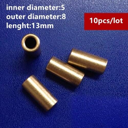 10pcs/lot Precision Bearing Inner Diameter 5mm OD 8mm Lenght 13mm Bearing Copper Sleeve Copper Base Shaft Sleeve Guide Sleeve
