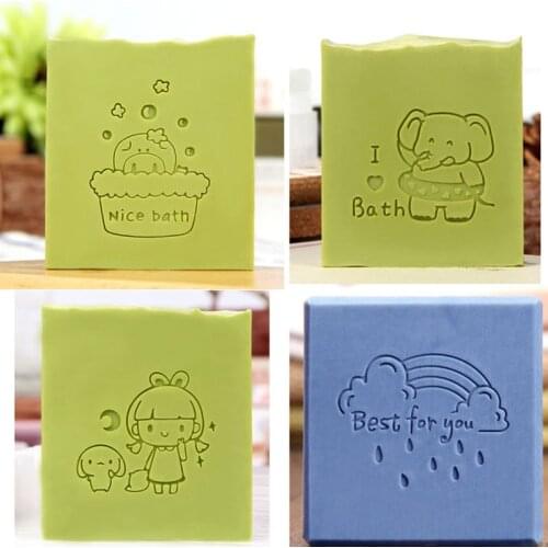 Lovely Nice bath Pattern Stamp Home Cleaning Natural Seal Acrylic Transparent Imprint Soap Stamp For Handmade Making Chapter