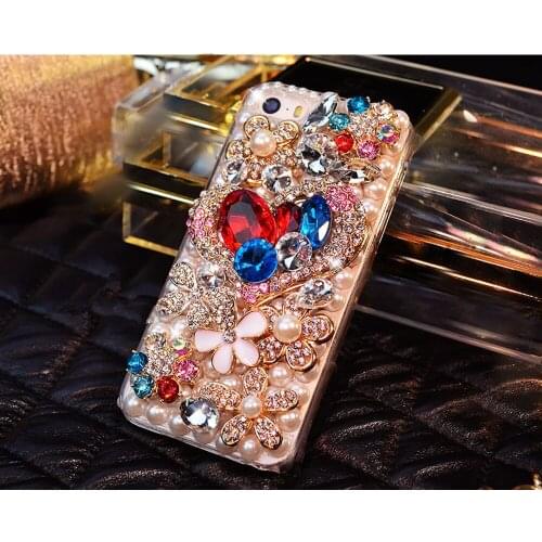 Diamond Crystal Colorful Bling Rhinestone Pearl Phone case for iphone X XS MAX XR PC+TPU Transparent Cover for iphone 6 7 8 Plus