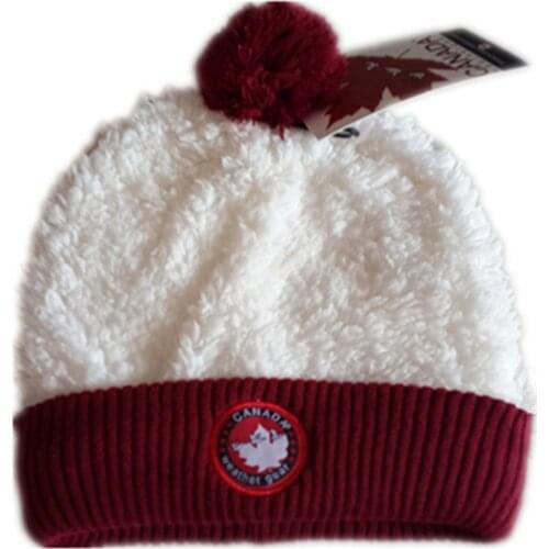 New Cartoon Anime Fleece knitting Canada Maple Leaf Cap Beanies Cosplay Autumn Winter Soft Plush Warm Hat for Kid Adult with Pom