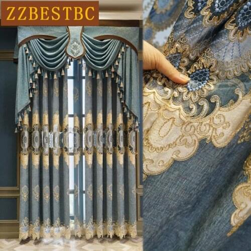 Japanese and Korean style high-end embroidery curtains classic custom kitchen living room bedroom high-end curtains