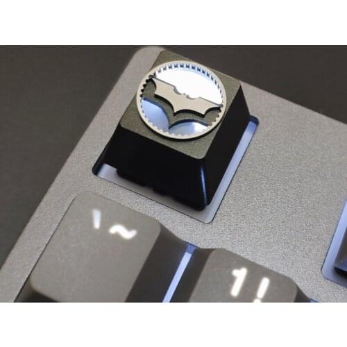 Replaceable Metal Key Cap DIY Translucent Bat Lamp Personality ESC Kyecaps For Cross Switches Gaming Mechanical Keyboard