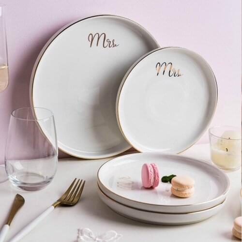 Modern creative European-style Phnom Penh dishes couples dishes simple ceramic rice bowl water cup home tableware LB42915