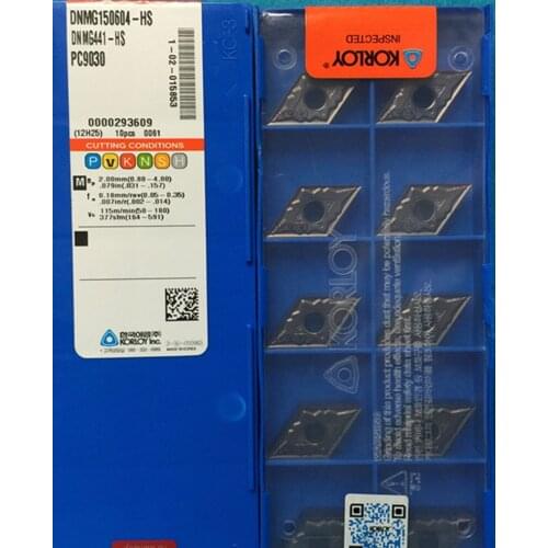 100% original DNMG150604-HS DNMG150608-HS PC9030 50pcs KORLOY Carbide insert Processing: stainless steel