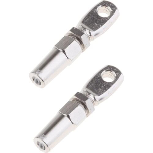 2X 316 Marine Grade Stainless Steel Swageless Eye Terminal For 3mm Wire Rope