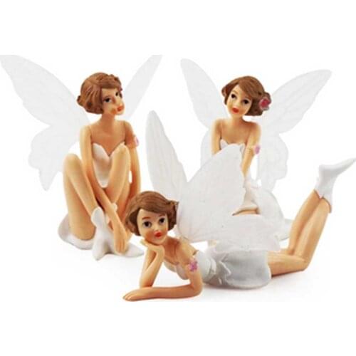 3pcs/Set 10-15cm Princess Tinkerbell White Beauty Flower Faery Elves Angel PVC Action Figure Model Toys Doll Kids Gift Brinqudos