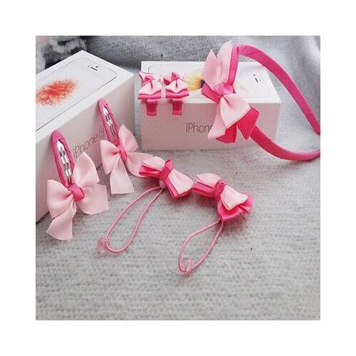 7Pcs/set Cute Kids Girl Baby Toddler Bowknot Barrette Hair Band Accessories Headwear