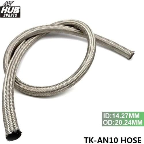 AN10 AN-10 10 AN Stainless Steel Braided Racing Hose Fuel Oil Line 1FT HU-AN10 HOSE