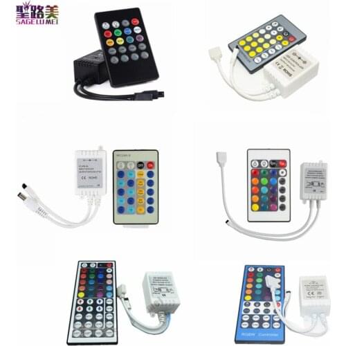 Free shipping DC 12V 24V RGB RGBW LED strip music controller Infrared Remote Single color white warm white Dimmer For led tape