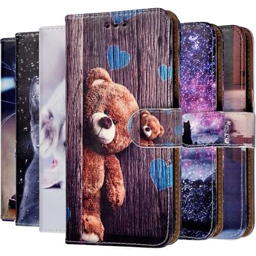 Cute Leather Phone Bag Case For on HONOR 30 i 30s 20s 20e 8 a 9a Huawei Honor 9C 9S 8S Prime 4C 5C 6C 7C 8C Cover Animal Cat