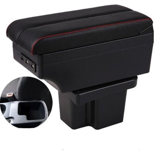 For KIA Cerato Forte armrest box car styling PU Leather central Store content box kia armrest box with cup holder USB interfac