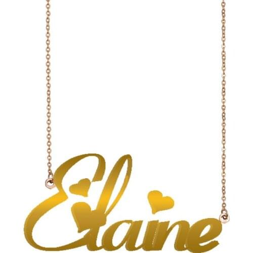 Elaine Name Necklace Custom Personalized Pendant for Women Girls Best Friends Birthday Wedding Christmas Mother Days Gift