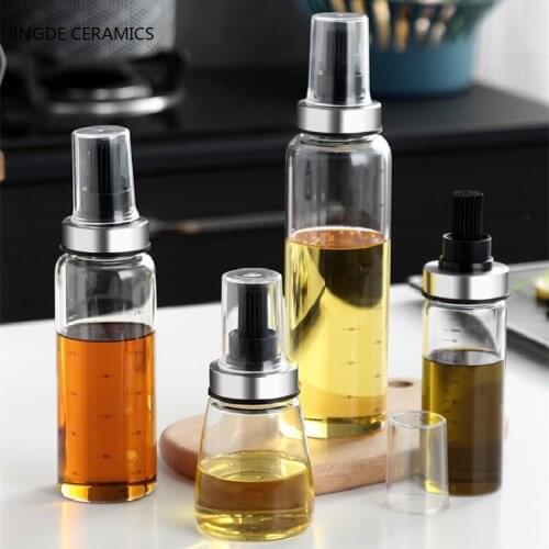 Creative Plastic Grill Oil Brush with Glass Bottle Pastry Cookie Brush Baking Barbecue BBQ Tools Kitchen Accessories Gadgets