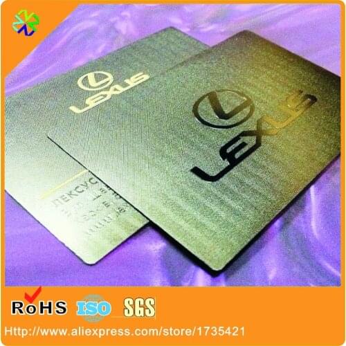 Logo mirror effect silk printing words metal business card