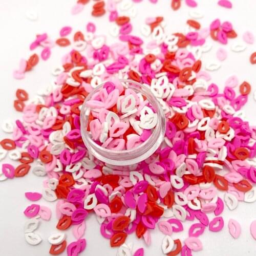 Lips Slices Polymer Hot Clay Colorful Sprinkles For Slimes Filling Handmade Craft Phone Nail Art DIY Christmas Decoration