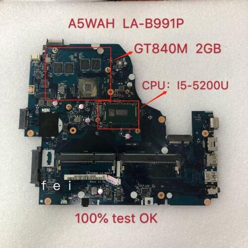 NBMLC11007 I5-5200U GT840M Motherboard for Acer Aspire E5-571G V3-572G V5-572G LA-B991P