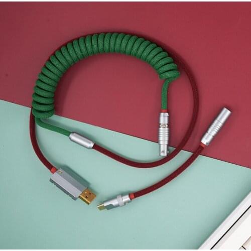 GeekCable Handmade Customized Mechanical Keyboard Data Cable for GMK Theme SP Keycap Line New Camping Colorway Type-C Mini-USB