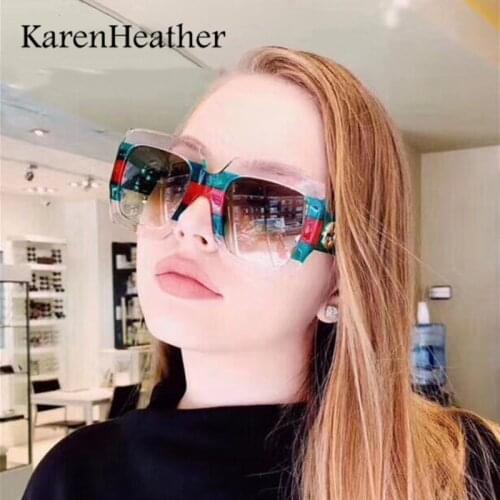 KarenHeather Fashion Oversized Square Sunglasses For Women Men Rectangl Big Frame Glasses Clout Goggles Luxury