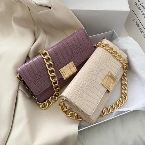 SWDF Fashion Vintage Bags For Women 2020 Crocodile pattern Shoulder Purse Luxury Handbags Women Bags Designer Female Bags Purse