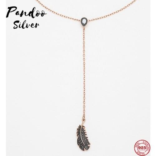 Fashion Charm 925 Sterling Silver Original 1:1 Copy, Light Feather Elegant And Elegant Necklace Female Luxury Jewelry Gifts