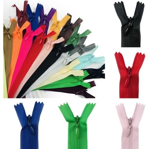 10pcs 3# 25cm 30cm 35cm 40cm 45cm 50cm 55cm 60cm Invisible Zippers Nylon Coil Zipper Tailor For Handcraft Sewing Cloth Accessory