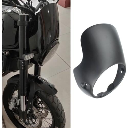 Motorcycle 7" Headlight Protector Fairing Windshield Kit Screen Cafe Racer Style Fit for Harley 1200 883 FLHT Bobber Touring