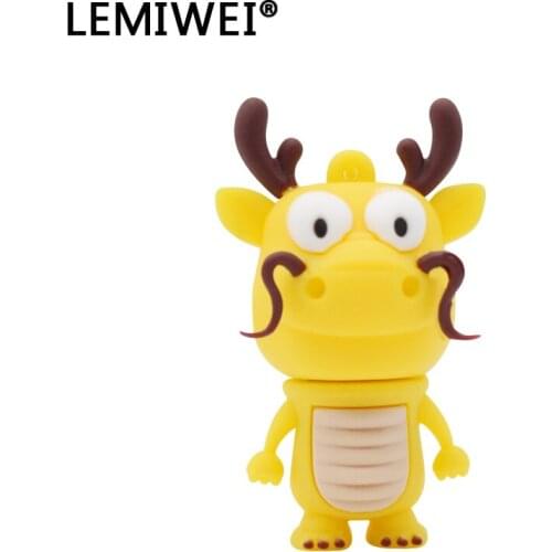 Cartoon Memory Stick 64GB 32GB 16GB 8GB Funny Dragon USB 2.0 High Speed Flash Disk Storage Device U Pendrive For Gift