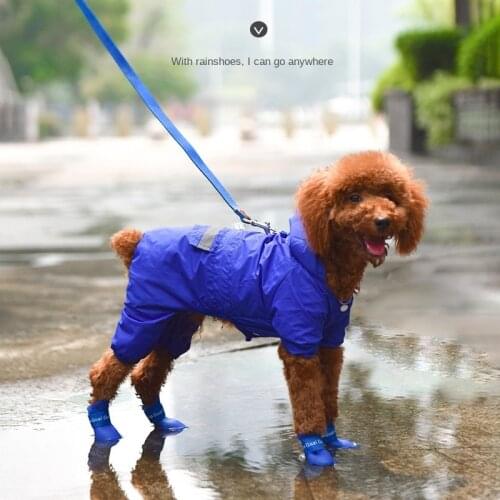Soft SilicOne Pet Shoes Waterproof Non-Slip SilicOne Rain Boots Dog Outdoor Rain Boots Cat and Dog Shoe Cover Foot Cover