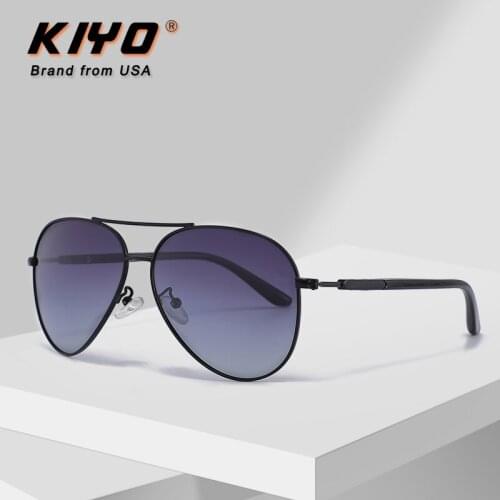 KIYO Brand 2021 New Men Pilot Polarized Sunglasses Metal Fashion Sun Glasses High Quality UV400 Sport Eyewear MS1222