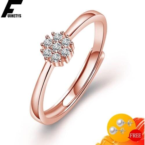 New Ring 925 Silver Jewelry Accessories with Zircon Gemstones Open Finger Rings for Women Wedding Promise Party Gift Wholesale