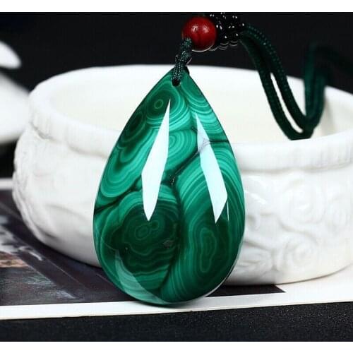 Natural Jade Pendant Beads Necklace Charm Jadeite Jewelry Double-sided Hollow Carved Gifts for Men
