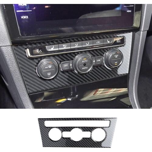 For VW Golf 7 GTI MK7 2014-2019 Decal Accessories Car Styling interior Central AC Switch Cover Trim Carbon Fiber Sticker