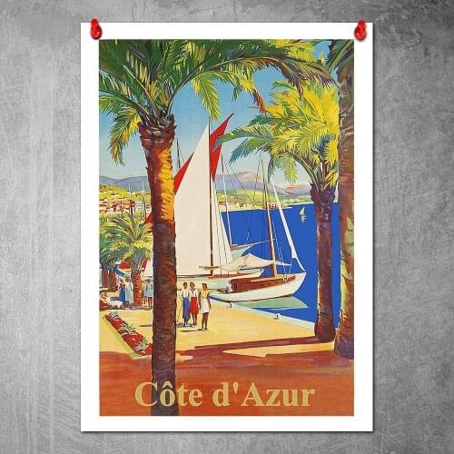 French Riviera Poster Canvas Painting Nordic Wall Art Pictures Living Room Home Decor No Frame Bathroom Decoration