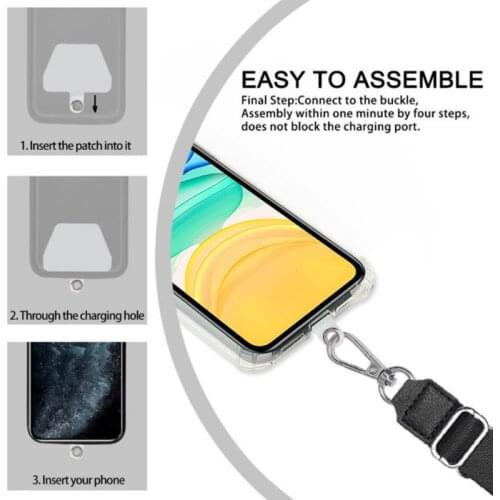 Polyester Adjustable Webbing Lanyard Transparent Wrist Lanyard Gasket Hanging Neck Sling Multifunctional Mobile Phone Rope