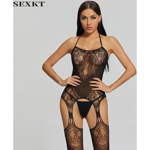Sexy One Piece Sexy Fishnet Clothes Tulle Skirt Meshed Body Stockings Hip-Wrapped Perspective Fishnet See Through Body Suit