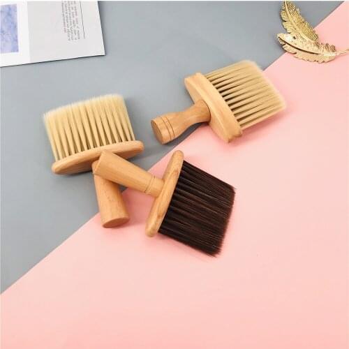 Soft Neck Duster Brushes Soft Comfortable Lightweight Touch Wood Handle Salon Cutting Hairdressier Barber Accessory Styling Tool