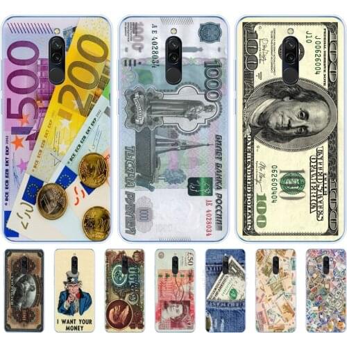 Silicon cover for xiaomi redmi 8a 8 note 8 PRO 8T 9S case for xiaomi mi 10 PRO NOTE 10 PRO MI 9 lite money cash dollar Ruble