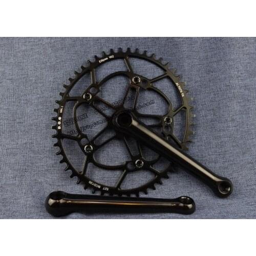 Superlight crankset about 396g black or shiny silver for road brompton bike