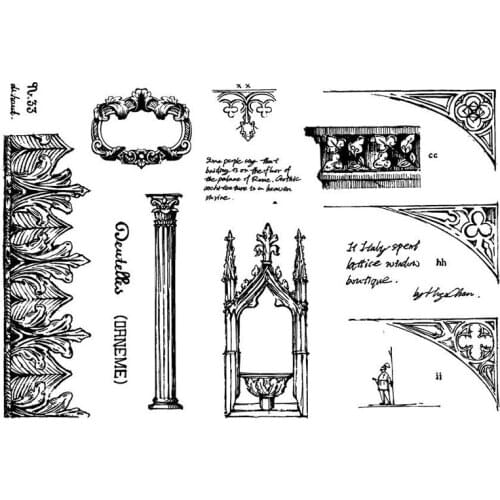 Vintage Roma Palace Stamps Transparent Rubber Silicone Craft Card Scrapbook Retro Element Background Stamps